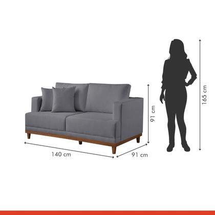 Imagem de Conjunto de Sofá 2 e 3 Lugares Pés em Madeira Maciça Ingla