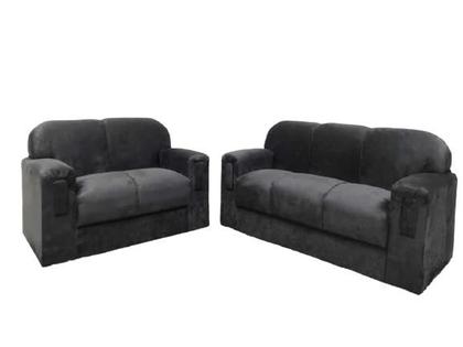 Imagem de Conjunto de Sofá 2 e 3 Lugares Preto Liso