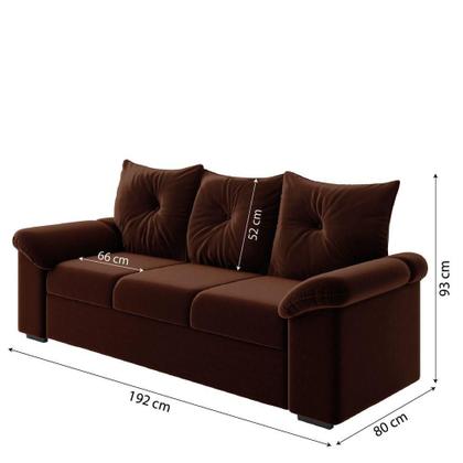 Imagem de Conjunto De Sofá 2 E 3 Lugares Taurus Veludo Mamflex Marrom