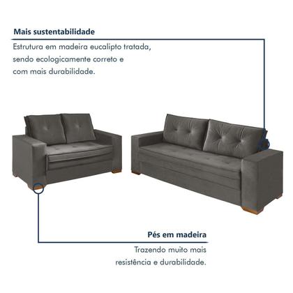 Imagem de Conjunto de Sofá 2 e 3 Lugares Toquio