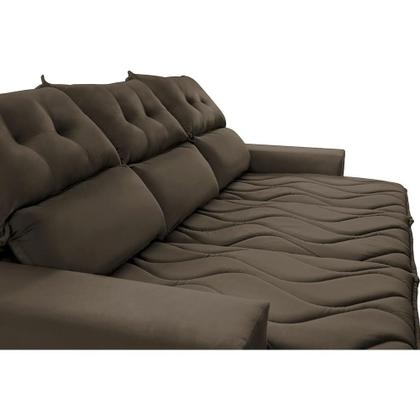 Imagem de Conjunto de Sofá 3 e 2 Lugares Retrátil e Reclinável 2,00x1,50m Cama inBox Smal Suede Café