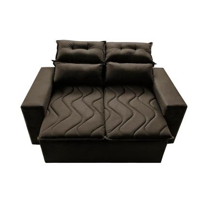 Imagem de Conjunto de Sofá 3 e 2 Lugares Retrátil e Reclinável 2,00x1,50m Cama inBox Smal Suede Café