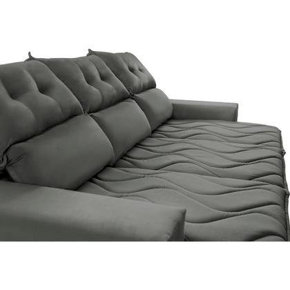 Imagem de Conjunto de Sofá 3 e 2 Lugares Retrátil e Reclinável 2,00x1,50m Cama inBox Smal Suede Cinza