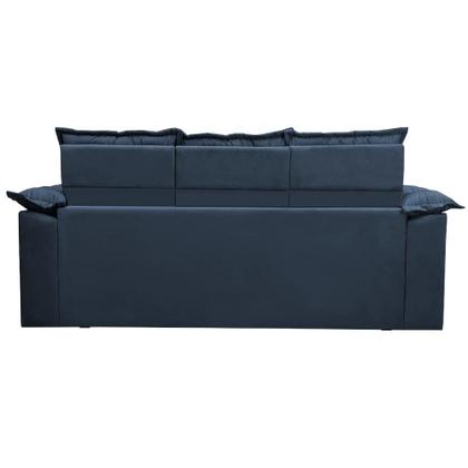 Imagem de Conjunto de Sofá 3 e 2 Lugares Retrátil e Reclinável Cama inBox Compact 2,00x1,50m Velusoft Azul