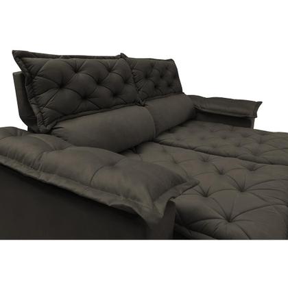 Imagem de Conjunto de Sofá 3 e 2 Lugares Retrátil e Reclinável Cama inBox Compact 2,00x1,50m Velusoft Café