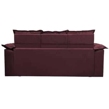 Imagem de Conjunto de Sofá 3 e 2 Lugares Retrátil e Reclinável Cama inBox Compact 2,00x1,50m Velusoft Vinho