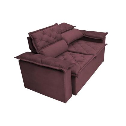 Imagem de Conjunto de Sofá 3 e 2 Lugares Retrátil e Reclinável Cama inBox Compact 2,00x1,50m Velusoft Vinho