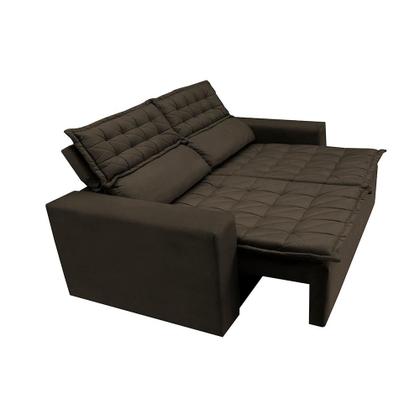 Imagem de Conjunto de Sofá 3 e 2 Lugares Retrátil e Reclinável Cama inBox Slim 2,00x1,50m Velusoft Café