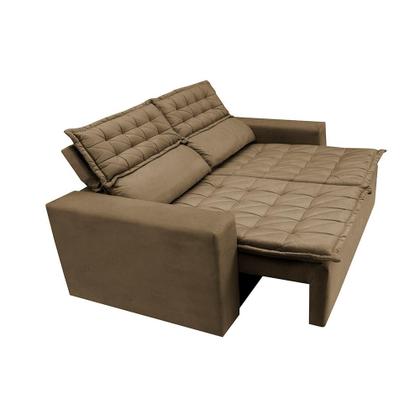 Imagem de Conjunto de Sofá 3 e 2 Lugares Retrátil e Reclinável Cama inBox Slim 2,00x1,50m Velusoft Castor