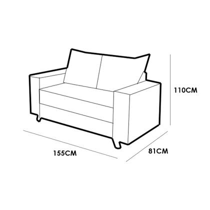 Imagem de Conjunto de Sofá 8100 em Linho com 2 e 3 Lugares Boareto Cor Bege
