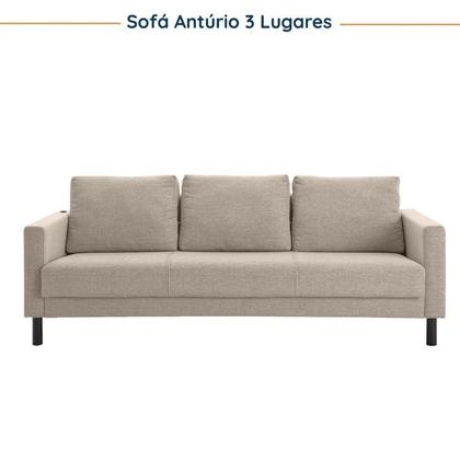 Imagem de Conjunto de Sofá Antúrio 3 e 2 Lugares com Usb em Linho CabeCasa MadeiraOriginals