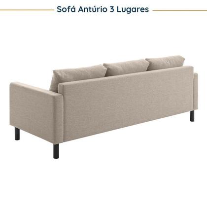 Imagem de Conjunto de Sofá Antúrio 3 e 2 Lugares com Usb em Linho CabeCasa MadeiraOriginals