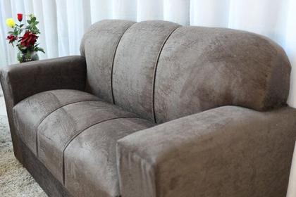 Imagem de Conjunto de Sofá de 2 e 3 lugares Marrom Liso