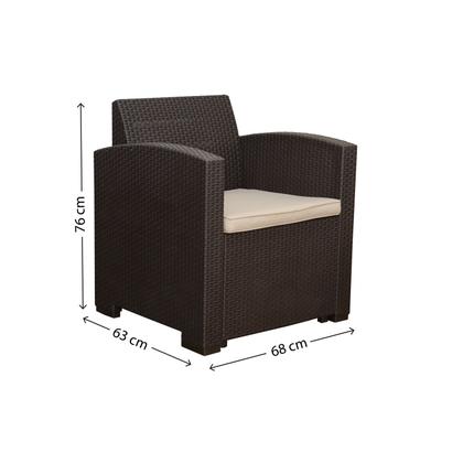 Imagem de Conjunto de Sofá Estilo Rattan Confort 5 Lugares para Jardim Área Externa D7home