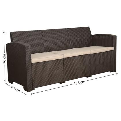 Imagem de Conjunto de Sofá Estilo Rattan Confort 5 Lugares para Jardim Área Externa D7home