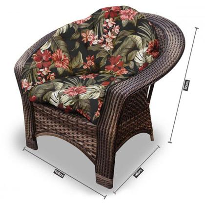 Imagem de Conjunto de Sofá Fibra Sintética 19 - 1 Sofá 2 L + 2 Poltronas + 1 Mesa Centro - Tecido Maui Preto