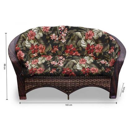 Imagem de Conjunto de Sofá Fibra Sintética 19 - 1 Sofá 2 L + 2 Poltronas + 1 Mesa Centro - Tecido Maui Preto