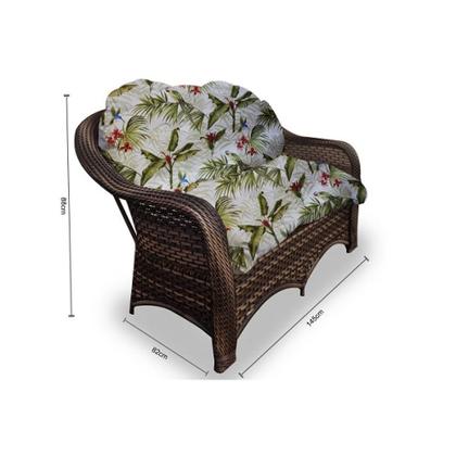 Imagem de Conjunto de Sofá Fibra Sintética Naxos - 1 Sofá 2L + 2 Poltronas + 1 Mesa Centro - Búzios Verde