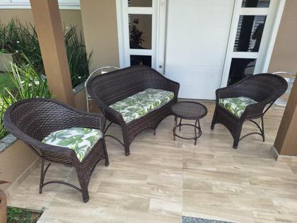 Imagem de Conjunto De Sofá Fibra Sintética P/ Área Externa Em Aço