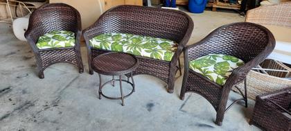 Imagem de Conjunto De Sofá Fibra Sintética P/ Área Externa Em Aço