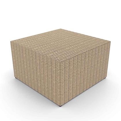 Imagem de Conjunto de Sofá Fibra Sintética Taipa Quadrado - 1 Sofá 3L + 2 Poltronas + 1 Mesa Centro - Tecido Duna Turquesa