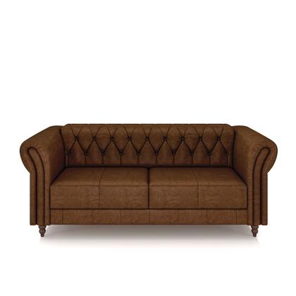 Conjunto de Sofá Sala de Estar Stanford Chesterfield 2 e 3 Lugares 200cm/240cm Pés Madeira Couro Marrom Manchado G58 - Gran Belo - Granbelo Imagem de Conjunto de Sofá Sala de Estar Stanford Chesterfield 2 e 3 Lugares 200cm/240cm Pés Madeira Couro Marrom Manchado G58 - Gran Belo