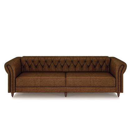 Conjunto de Sofá Sala de Estar Stanford Chesterfield 2 e 3 Lugares 200cm/240cm Pés Madeira Couro Marrom Manchado G58 - Gran Belo - Granbelo Imagem de Conjunto de Sofá Sala de Estar Stanford Chesterfield 2 e 3 Lugares 200cm/240cm Pés Madeira Couro Marrom Manchado G58 - Gran Belo