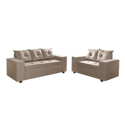 Conjunto de Sofá Sergipe 2 e 3 Lugares Suede - VivaroDecor Imagem de Conjunto de Sofá Sergipe 2 e 3 Lugares Suede