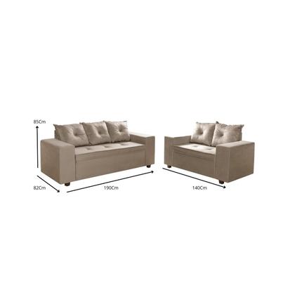 Conjunto de Sofá Sergipe 2 e 3 Lugares Suede - VivaroDecor Imagem de Conjunto de Sofá Sergipe 2 e 3 Lugares Suede