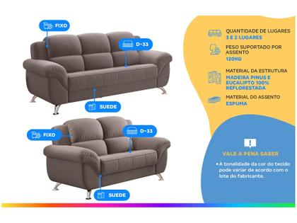 Imagem de Conjunto de Sofás 2 e 3 Lugares Marselha Linoforte