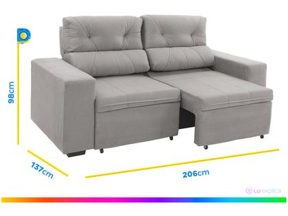 Imagem de Conjunto de Sofás 2 e 3 Lugares Retrátil e