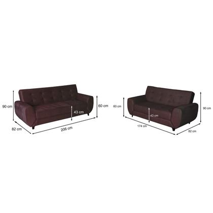 Conjunto de Sofás 3 e 2 Lugares Cristal - Nabas Estofados Imagem de Conjunto de Sofás 3 e 2 Lugares Cristal