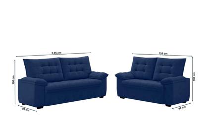 Conjunto de Sofás Estofados 3 e 2 Lugares Bertioga - Best House Imagem de Conjunto de Sofás Estofados 3 e 2 Lugares Bertioga