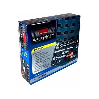 Imagem de Conjunto De Soquetes Com Encaixe De 1/2 Pol. Com 21 Peças - W-121