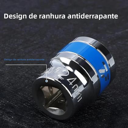 Imagem de Conjunto De Soquetes Curtos Métricos Hexagonais De 8-32mm 1/2 Polegada CR-V Com Chave De Catraca