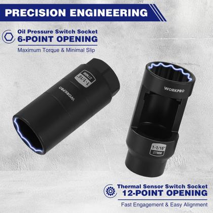 Imagem de Conjunto de soquetes de sensor de oxigênio O2 WORKPRO 7PCS para automóveis