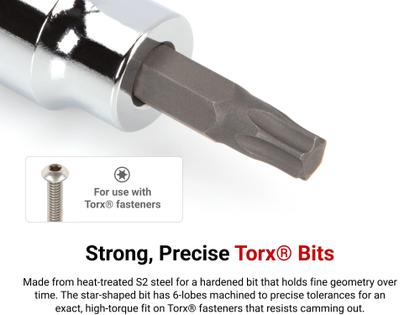 Imagem de Conjunto de soquetes Torx Bit TEKTON 3/8" Drive de 12 peças (T10-T60)