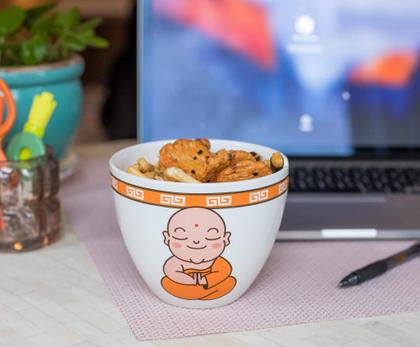 Imagem de Conjunto de taças de ramen Toynk Hungry Buddha Nom Nom Nom Ceramic 480 ml