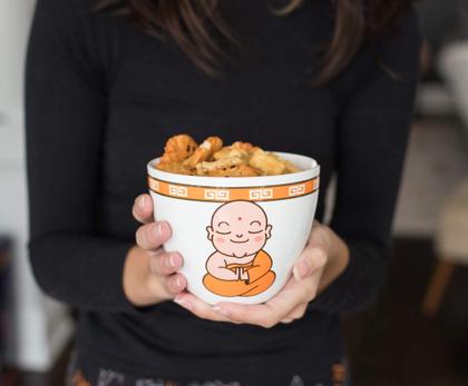 Imagem de Conjunto de taças de ramen Toynk Hungry Buddha Nom Nom Nom Ceramic 480 ml
