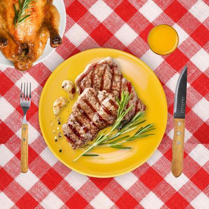 Imagem de Conjunto de Talheres Churrasco Jumbo 6 Peças Garfo Faca Wooden Fratelli