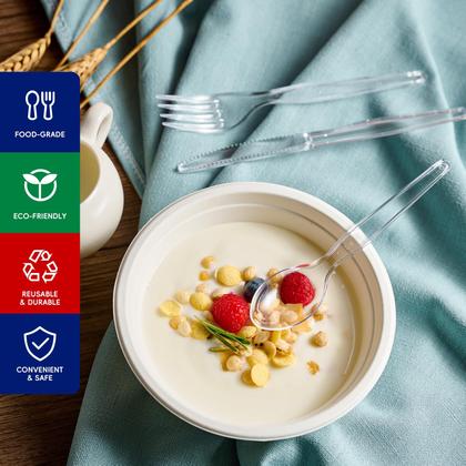 Imagem de Conjunto de talheres de plástico descartáveis JOLLY CHEF 300pcs Clear