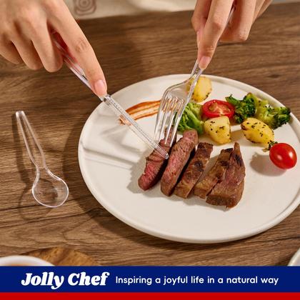 Imagem de Conjunto de talheres de plástico descartáveis JOLLY CHEF 300pcs Clear