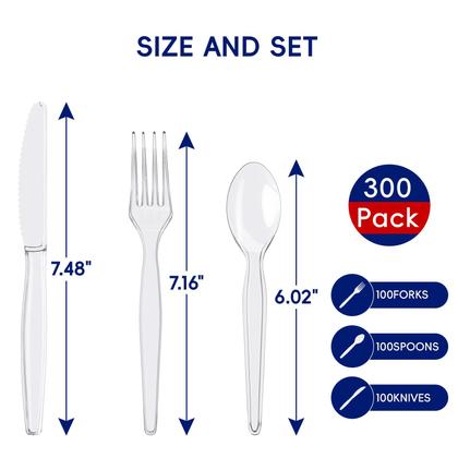 Imagem de Conjunto de talheres de plástico descartáveis JOLLY CHEF 300pcs Clear