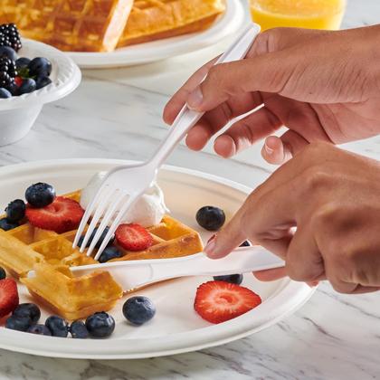 Imagem de Conjunto de talheres de plástico descartáveis, pacote confortável, 360 unidades