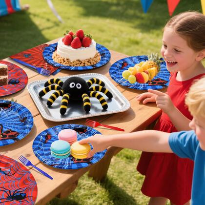 Imagem de Conjunto de talheres descartáveis para festas Jhfine de 96 peças Spider Web