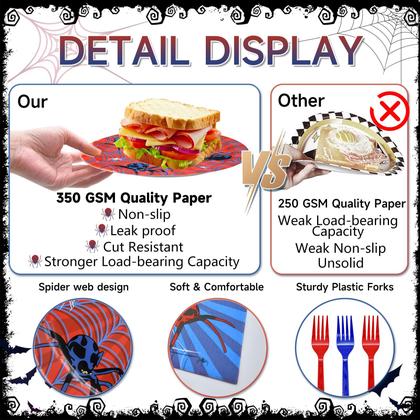 Imagem de Conjunto de talheres descartáveis para festas Jhfine de 96 peças Spider Web