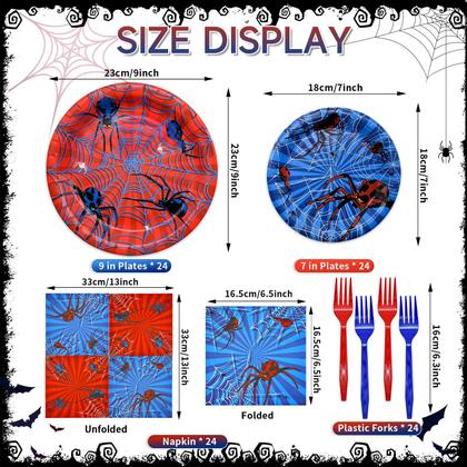 Imagem de Conjunto de talheres descartáveis para festas Jhfine de 96 peças Spider Web