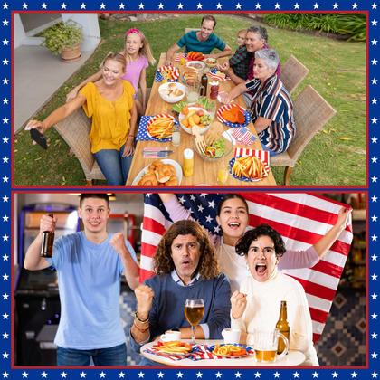 Imagem de Conjunto de talheres Funnymoom 4 de julho para 48 convidados com 96 unidades