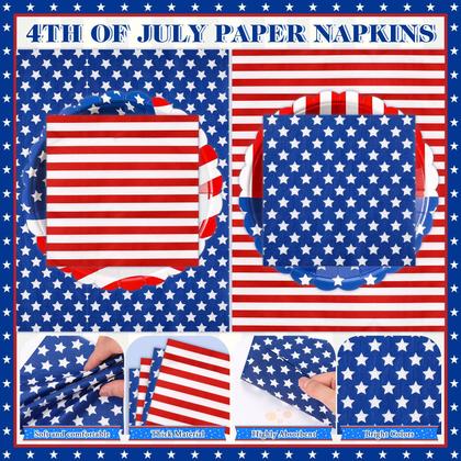 Imagem de Conjunto de talheres Funnymoom 4 de julho para 48 convidados com 96 unidades