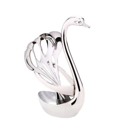 Imagem de Conjunto De Talheres Portátil De Aço Inoxidável Com Garfo E Colher Com Armazenamento De Mesa De Rack